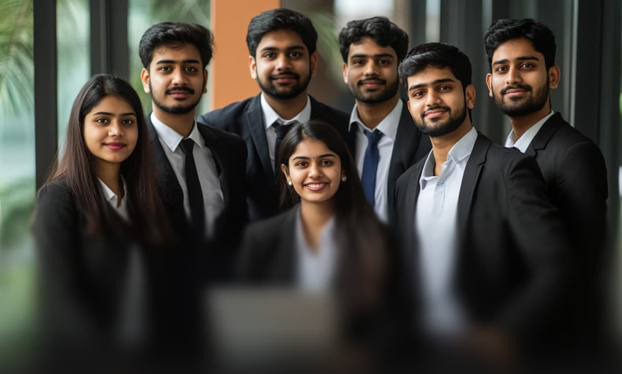 Students collaborating in the XLRI Amaravati library