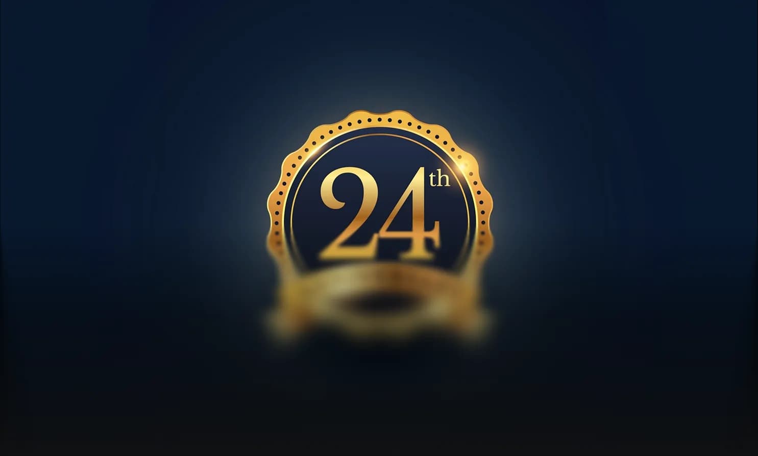 Golden 24th graduation ceremony emblem